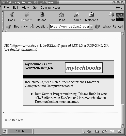 RSS in HTML formatiert RSS in HTML formatiert
